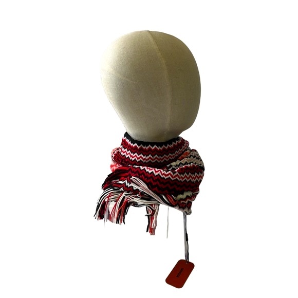 Missoni Multicolor Zig-Zag Fringed Long Wool Scarf - Picture 8 of 16